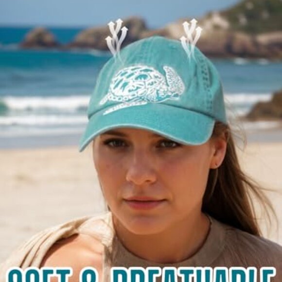 Embroidered Sea Turtle Baseball Cap Adjustable Retro Classic Sun Protection Hat - Picture 7 of 8